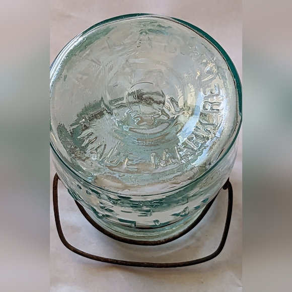 Atlas EZ Seal Small Antique Aqua Mason Jar W Wire Bale - Picture 12 of 12